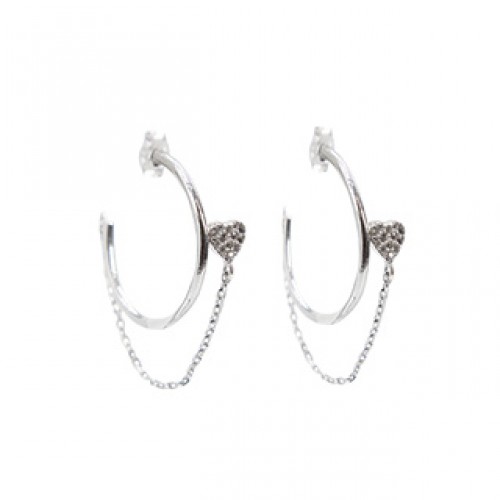 Boucles d'oreilles en argent et cz 35mm, SIM30-6